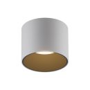 Moderne runde Deckenleuchte in Weiu00df mit goldener Innenflu00e4che, energiesparende LED-Lampe fu00fcr Wohnru00e4ume.