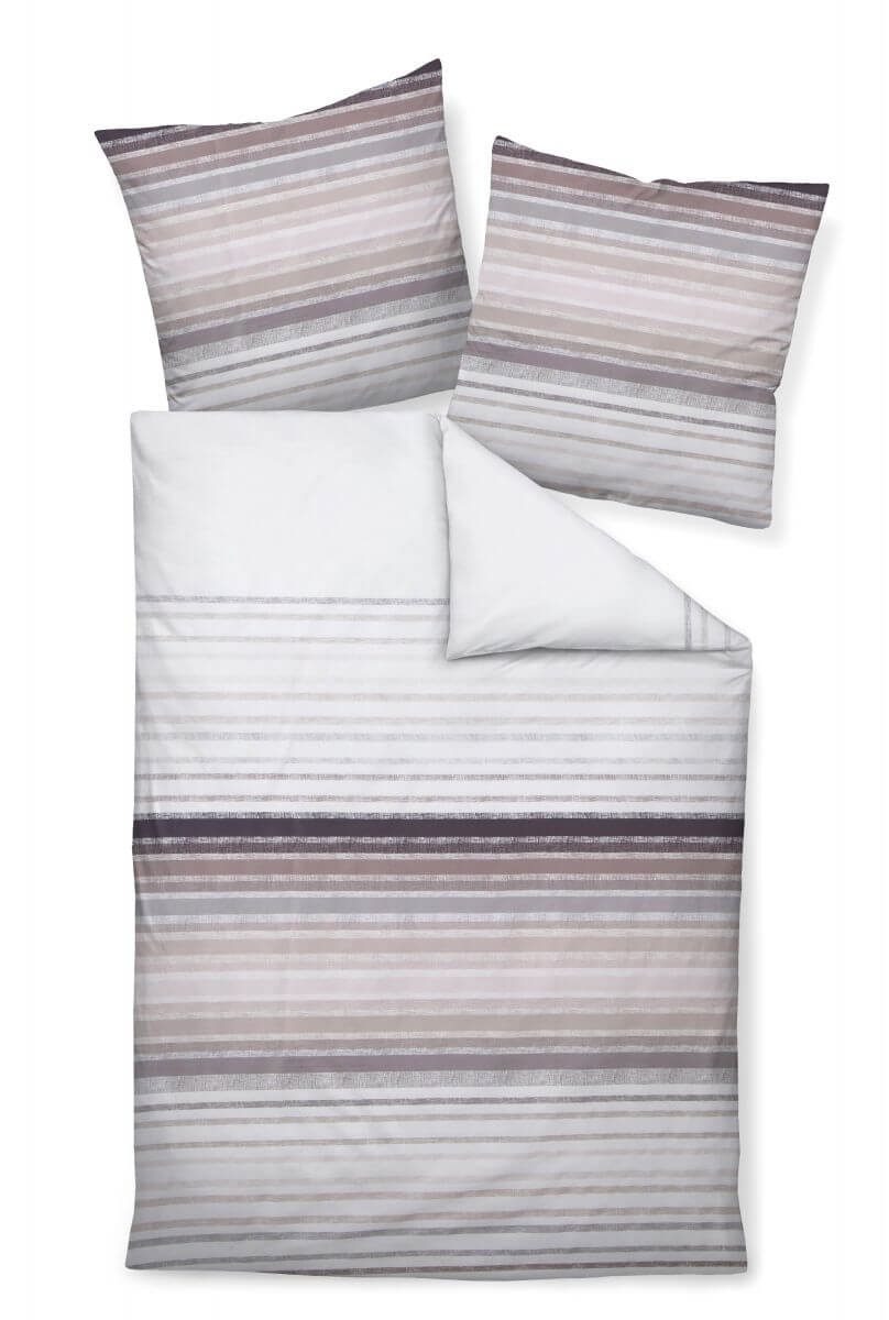 J.D. Mako-Satin Bettwäsche 240x220-2x80x80cm cappuccino J.D. Mako-Satin Bettwäsche 240x220-2x80x80cm cappuccino