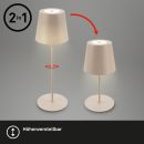 HVMM AKKU LED Tischlampe Kiki 1-flg Beige