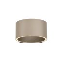 Moderne runde LED-Wandleuchte in Beige, indirektes Licht, minimalistisches Design, energiesparende Beleuchtung