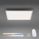 LED-Deckenleuchte rechteckig, dimmbar, Farbtemperatur einstellbar, Fernbedienung, modernes Design.