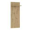Garderobenpaneel aus Eiche mit Ablage und Haken, modernes Flur-Möbel für Jacken und Accessoires.