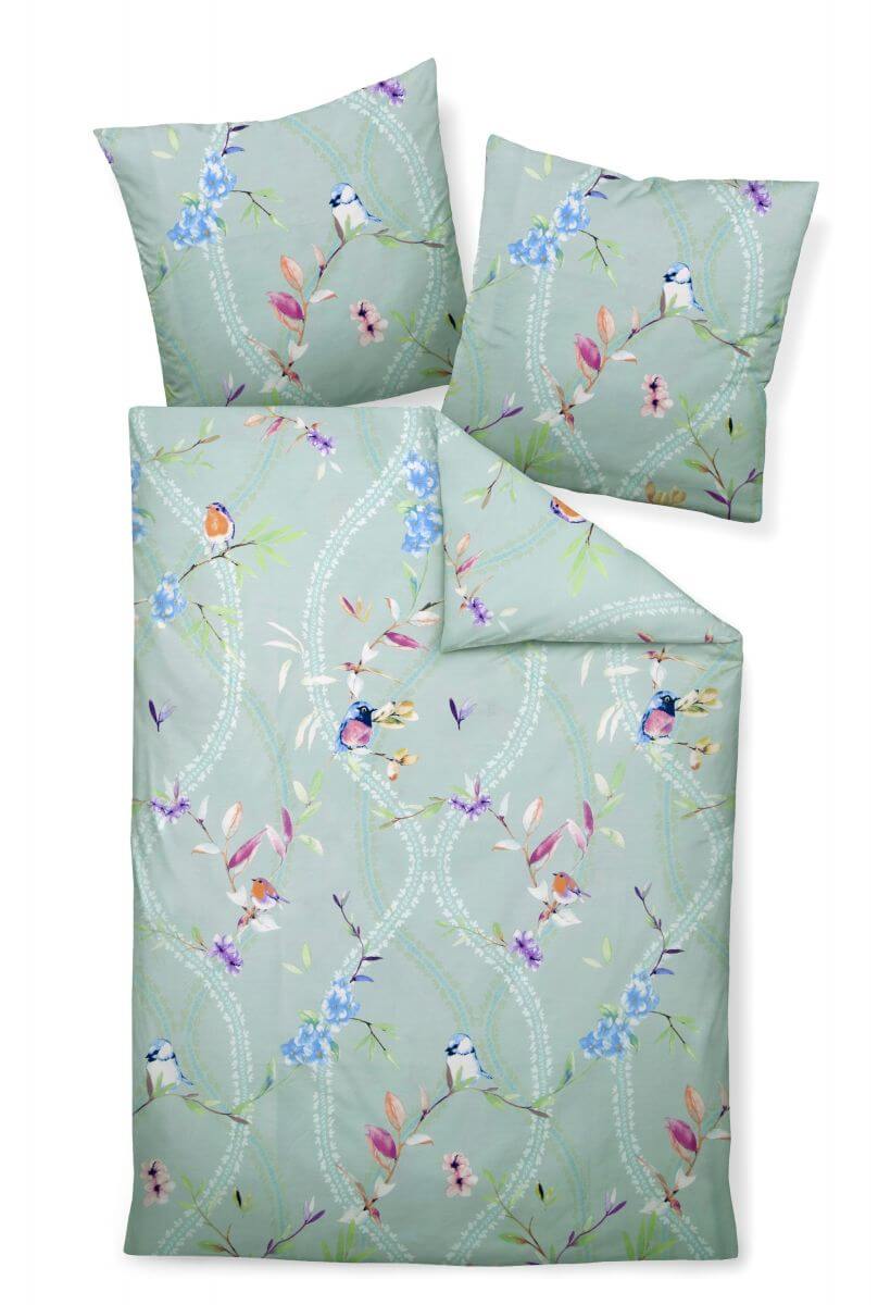 moments Mako-Satin Bettwäsche 240x220-2x80x80cm mineralgrün moments Mako-Satin Bettwäsche 240x220-2x80x80cm mineralgrün