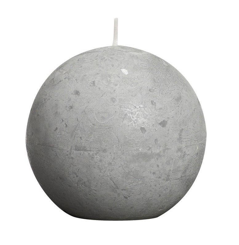 Kugelkerze, D8 cm_Wachs, Hellgrau Kugelkerze, D8 cm_Wachs, Hellgrau