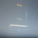 Moderne LED-Pendelleuchte in Gold, höhenverstellbar, Maße: 115 x 14,5 x 99-151 cm, minimalistisch Design.