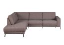 Ecksofa in L-Form, brauner Stoffbezug, modernes Design, Metallfüße, Wohnzimmermöbel, bequem und stilvoll.