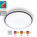Runde LED-Deckenleuchte neutralweiß, dimmbar in 4 Stufen, energiesparend, modernes Design, mit Schalter.