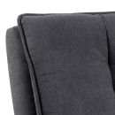 Dunkelgraues Sofa mit weichem Stoffbezug und gepolsterter Rückenlehne, modernes Wohnzimmermöbel.