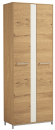 Dielenschrank Eiche/Balkeneiche -  Glas Weiß