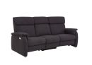 Dunkelgraues, modernes 3-Sitzer-Sofa mit gepolsterten Armlehnen und verstellbaren Rückenlehnen.