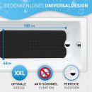 Schwarze XXL-Antirutsch-Badewannenmatte 100x40 cm mit Anti-Schimmel-Funktion und perfekter Passform.