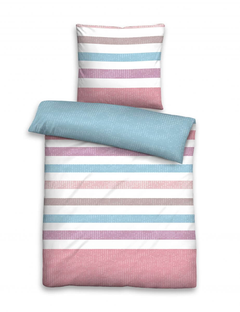 Soft-Seersucker Bettwäsche 200x200-x2x80x80cm blau Soft-Seersucker Bettwäsche 200x200-x2x80x80cm blau
