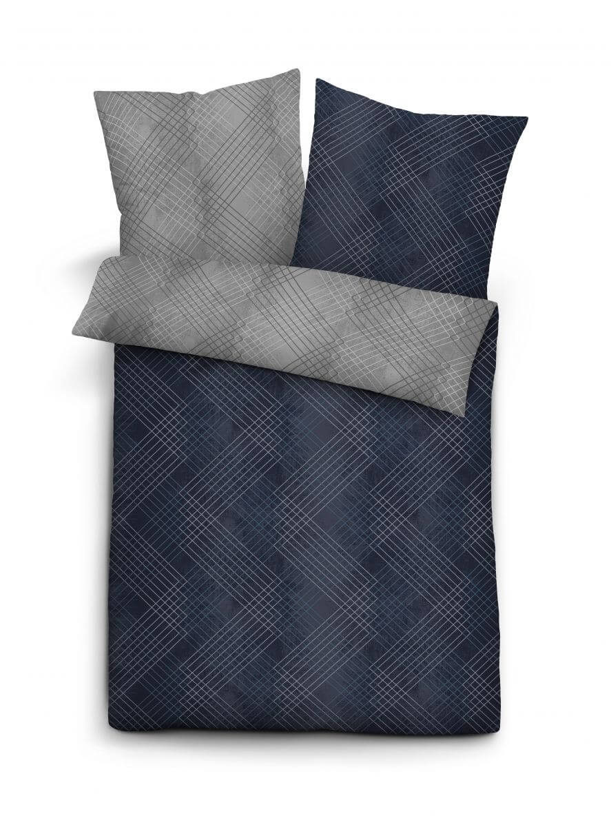 Mako-Satin Bettwäsche 240x220-2x80x80cm marine Mako-Satin Bettwäsche 240x220-2x80x80cm marine