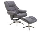 FEMO Relaxsessel 440 + Hocker grau