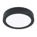Runde LED-Deckenleuchte in Schwarz mit weißem Diffusor, moderne energiesparende Innenbeleuchtung.