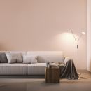 Fischer & Honsel 2-flg LED Stehleuchte Dent-TW Nickel