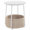 Vasagle Beistelltisch Weiß-Beige inkl. Korb